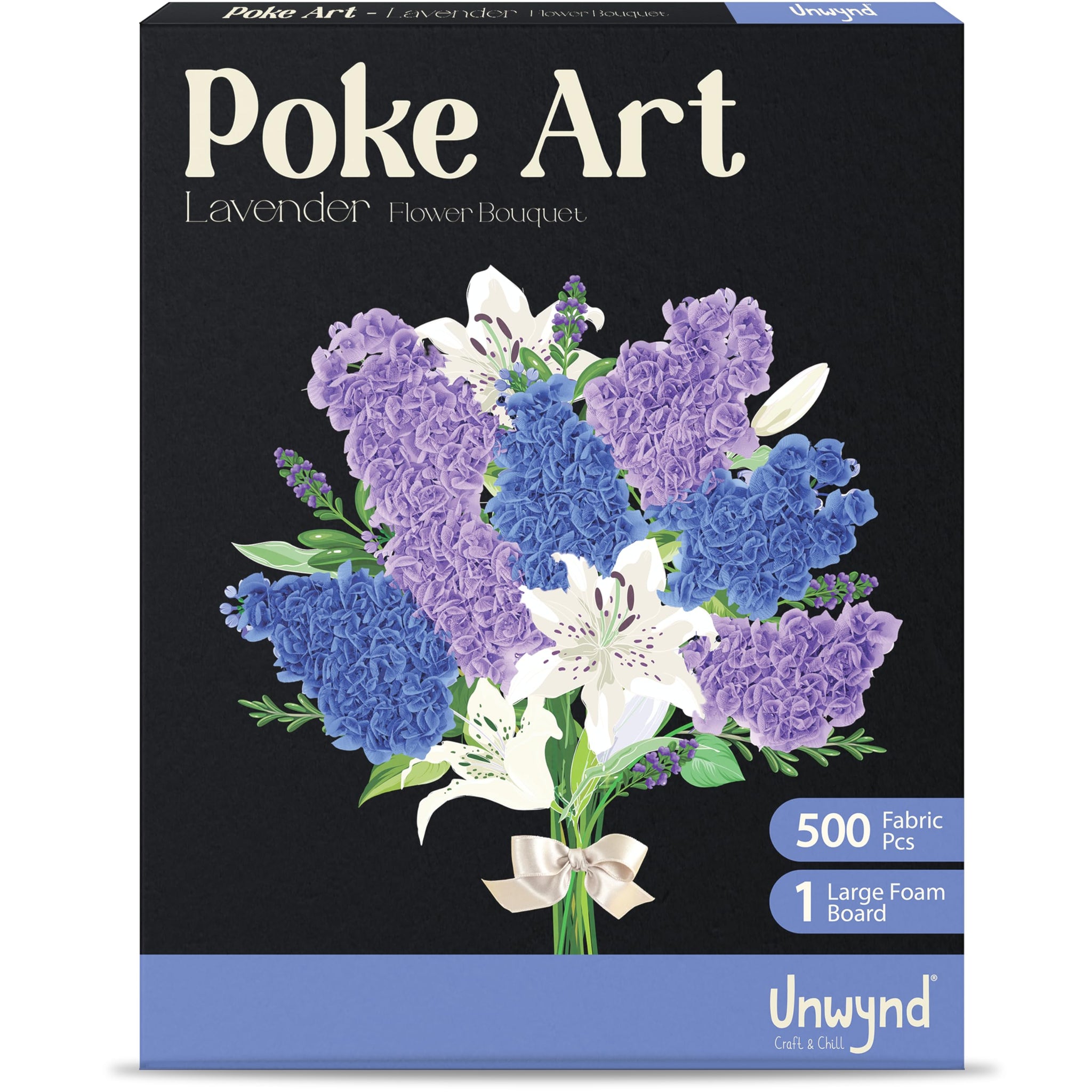 Poke Art Lavender Flower Bouquet, Mess-Free Sewing Fabric Arts & Crafts for Adults, Needlepoint Teen Craft Kit,Birthday Gifts fo
