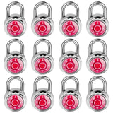 Combination Lock, LQYN Standard Dial Combination Lock, Pack of 12; Red Turnplate, 2 in. Wide, Fixed Three Digital Combination, f