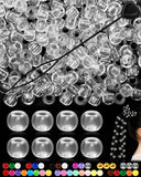 FIVEIZERO 260PCS Large Hole Hair Beads, 10x12mm Acrylic Pony Beads for Hair Braids, Bulk Pack - Clear for Bracelets & DIY