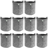 Anandi GreenS 400 Gsm Geo Fabric Plant Grow Bag Suitable For Terrace And Flowers Vegetable Gardening Light Grey Color 15X15 Inc