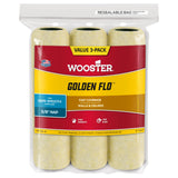 Wooster Brush RR7269 Golden Flo Roller Cover 3Pack, 3/8 Inch Nap, 9 Inch