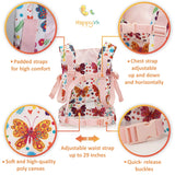 HappyVk Baby Doll Carrier Toy Doll Carrier Front Back for little girls Doll Accessories Butterfly