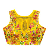 Vihu Fashion Women's Phanotm Silk Floral Sleeveless Saree Blouse