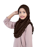 Mehar Little Gushan Hijab For Girls Premium Teal Kids Hijab With Ruffle Design | ReadyToWear Islamic Scarf For School, Praye