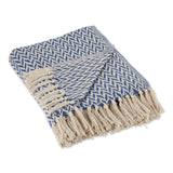 French Blue Zig-Zag Throw