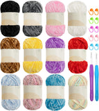 4 PCS 400g Soft Chenille Velvet Yarn for Crocheting and Knitting, Warm Yarn for Blanket, Hat, Scarf, Gloves, Slippers, Doll (Ora