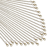 TecUnite 24 Pack Bronze Link Cable Chain Necklace DIY Chain Necklaces (20 Inch)