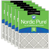 Nordic Pure 18x25x1 (17 1/2 x 24 1/2 x 3/4) Pleated Air Filters MERV 13 Plus Carbon 6 Pack