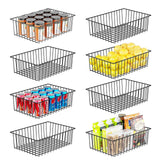 Simple Trending 8 Pack Large Wire Baskets for Organization, Metal Pantry Storage Baskets for Cabinet, Kitchen, Garage, Bathroom,