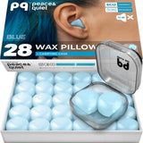 PQ Wax Ear Plugs for Sleeping - 28 Silicone Wax Earplugs for Sleeping and Swimming, Gel Ear Plugs for Noise Cancelling, Sleeping