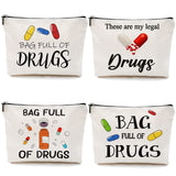 Hillban 4 Pcs Nurse Graduation Gift Bulk Funny Medicine Bags Cna Week Gifts Bulk 2026 Nursing Makeup Bags Travel Pill Theme Pouc