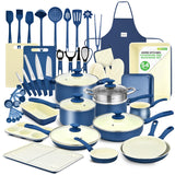 NutriChef 54 Piece Professional Grade Complete Home Kitchen Cookware Set, Ceramic Non-Stick Bakeware, Pots and Pans Kit, Safe fo