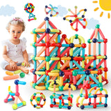 Paaxido 64PCS Magnetic Building Blocks - Montessori Sensory Toys with Stronger Magnets, STEM Learning Toys for Kids, Creative Co