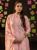 Libas Womens Printed Silk Blend Straight Kurta With Salwar And Dupatta Peach S
