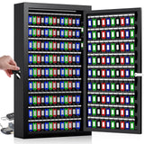 Nebakne 225 Keys Key Lock Box Wall Mount with Additional 16 Side Hooks and Key Tags, Anti-Theft Key Box Key Cabinet with Side Op