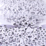 1000Pcs Flat Round Letter Beads 7x4mm with Letter D White Acrylic Beads for DIY Phone Case Glasses Decoration Bracelets Necklace