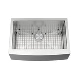 ZUHNE Stainless Steel Farmhouse Kitchen Sink (30-Inch Apron Front, 16-Gauge Single Bowl)