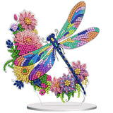 Diamond Painting Kits for Adults Beginners, 5D Full Drill Dragonfly Crystal Art Desktop Ornament, DIY Single Sided Home Office D