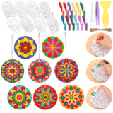 Weekgrat 24 Pcs 4 Inch Sand Painting Mandala Coloring Art Kits Craft Animal Wooden Sand Art with 12 Colored DIY Valentine Self A