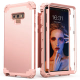 IDweel for Galaxy Note 9 Case, Note 9 Case Rose Gold for Women Girls, 3 in 1 Shockproof Slim Hybrid Heavy Duty Protection Hard PC Cover Soft Silicone Rugged Bumper Full Body Cover, Rose Gold