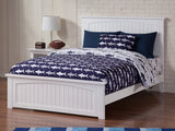 AFI Nantucket Full Size Platform Bed with Matching Footboard & Charging Station in White