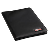 Universal 32660 LeatherLook Pad Folio, Inside Flap Pocket w/Card Holder, Black