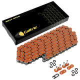 Caltric Orange 520-Pitch 120-Links O-Ring Drive Chain Compatible with ATV/UTV/Quad/Side X Side/Motorcycle/Dirtbike/with Rivet an