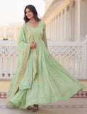 Wedani Georgette Sequins Embroidery Work Anarkali Kurta Set For Women (In Alpha L Regular Green),GREEN,L,Georgette,anarkali,