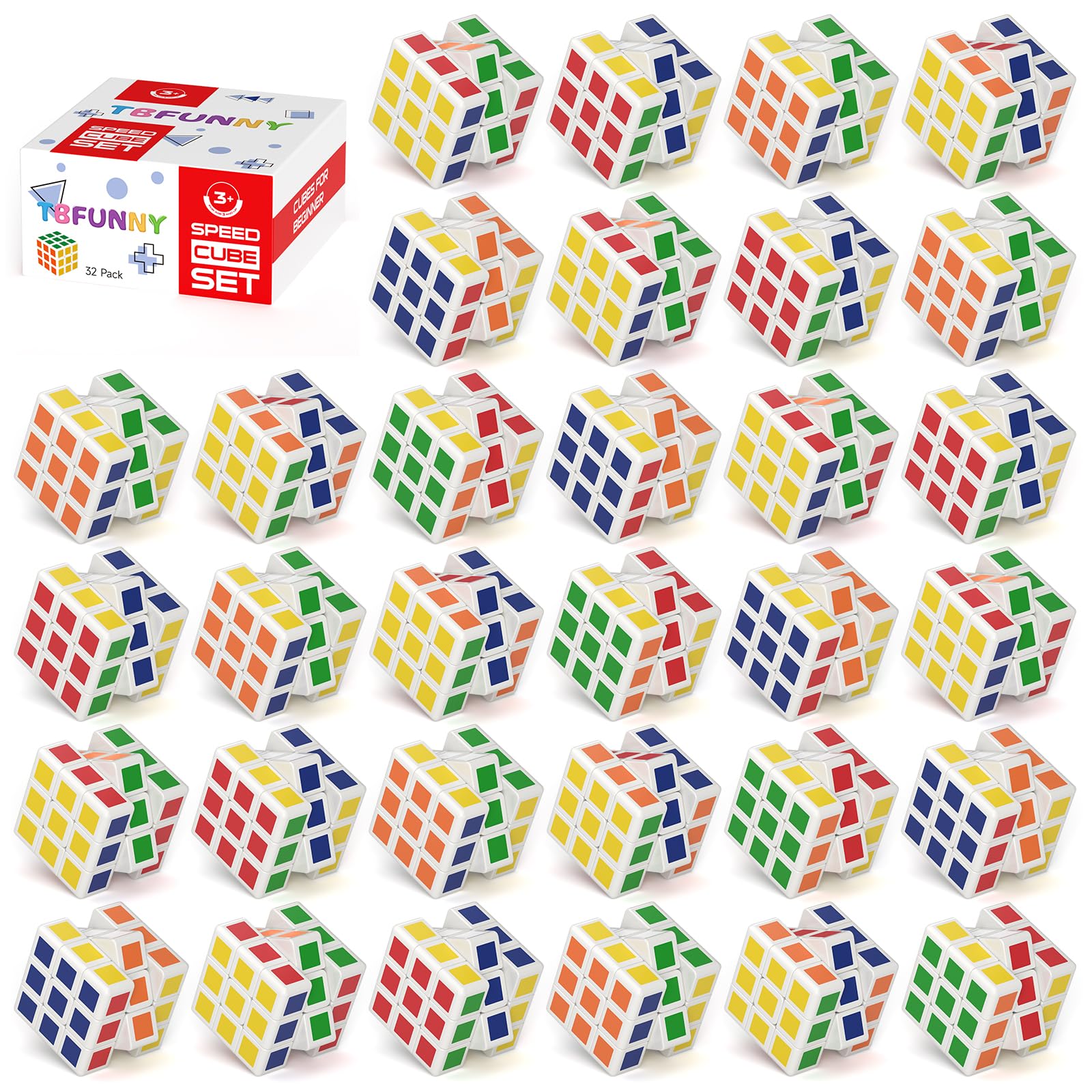 TBFUNNY 48 Pack Mini Cube Puzzle Party Favors for Kids, 1.18in 3x3x3 Magic Cube Toy for Student School Rewards Classroom Prize G