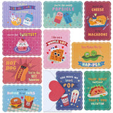 Valentines Day Cards for Kids School, 40-Pack Snack-Time Sweethearts Funny Valentines Exchange Cards for Classroom with Gold F