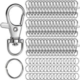 LEOBRO 100PCS Lobster Claw Clasps and Key Rings, Keychain Making Kit - 50PCS Keychain Clips and 50PCS Key Chain Ring, for Key Ch