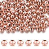 Chuyau 100pcs 4mm Rose Gold Filled Spacer Beads for Jewelry Making Seamless Smooth Metal Brass Beads for DIY Bracelets Necklace 