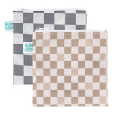 Bumkins Reusable Sandwich and Snack Bags, for Kids School Lunch and for Adults Portion, Washable Fabric, Waterproof Cloth Zip Ba