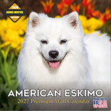 American Eskimo Calendar 2027 - 16 Month Dog Wall Calendar, Monthly Planner, Large Writing Blocks, Thick No Bleed Paper, Made in