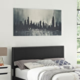 CasaFoyer Phoebe King Headboard | Minimalist Design | Faux Leather Upholstery | Silver Nail Button Trim | Solid Wood Frame | Adjustable Legs