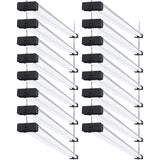 Sunco 16 Pack 40W=260W LED Shop Light for Workshop Garage 4FT, Plug in Frosted Lens Linkable Utility Industrial Fixture, 6000K D