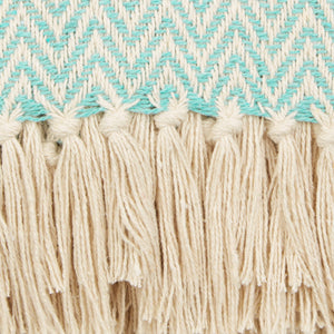 Aqua Handloom Chevron Throw