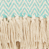 Aqua Handloom Chevron Throw