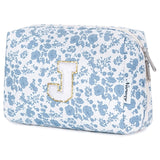 Narwey Birthday Gifts for Teen Girls Kids Women Personalized Initial Floral Makeup Bag Cute Cosmetic Trendy Stuff 6 8 10 11 12 1