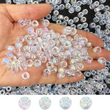 350pcs AB Clear Pony Beads for Bracelets,6 * 9mm Glitter Acrylic Kandi Bead for Friendship Jewelry Making,Hair Beads for Braids(
