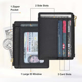 Sodsay Card Case Slim Front Pocket Wallet for Women Credit Card Holder with Keychain(CH Black)