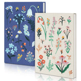 Thenshop 2 Pcs Floral Embroidered Notebook Embroidered Journal Embroidery Sketchbook Hardcover Notebooks Fabric Cover 200 Pages 