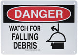 Brady 127942 Machine and Operational Sign, Legend Watch for Falling Debris, 10 Height, 14 Width, Black and Red on White