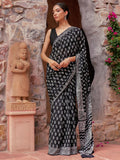 Libas Women'S Cotton Saree (16107_Black)