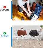 X-Shape Folding Luggage Rack with Nylon Straps