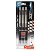 Pentel BLP77BP3C EnerGel PRO Retractable Gel Pen, Medium 0.7mm, Blue Ink, Black Barrel, 3/Pack