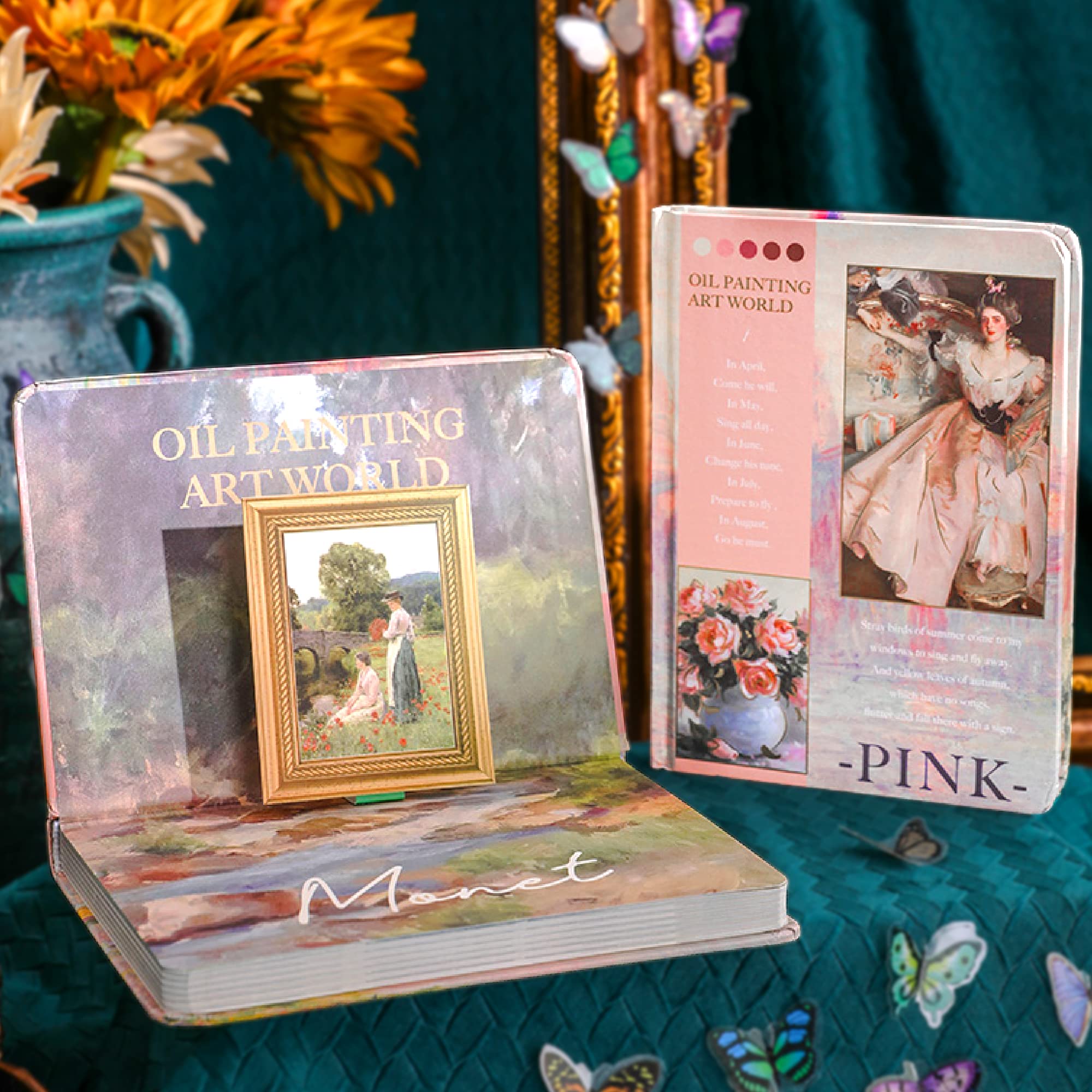 Aromoty Vintage Oil Painting B6 Notebook (Pink-Vintage Rome)