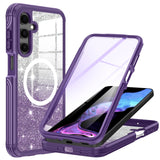 Hekodonk for Samsung Galaxy S24 Ultra Case Glitter,Compatible with MagSafe[Built-in Tempered Glass Screen Protector & Camera Len