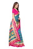 Gosriki Women'S Sky Blue Color Art Silk Printed Saree With Blouse Piece(The Shape-Skyblue_Free Size),Sky Blue,,B0821BYS4B