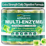 Digestive Enzymes Gummies for Women & Men, Multi-Enzymes with 90Billion CFU Probiotics and Prebiotics & Postbiotic, Vegetable & 